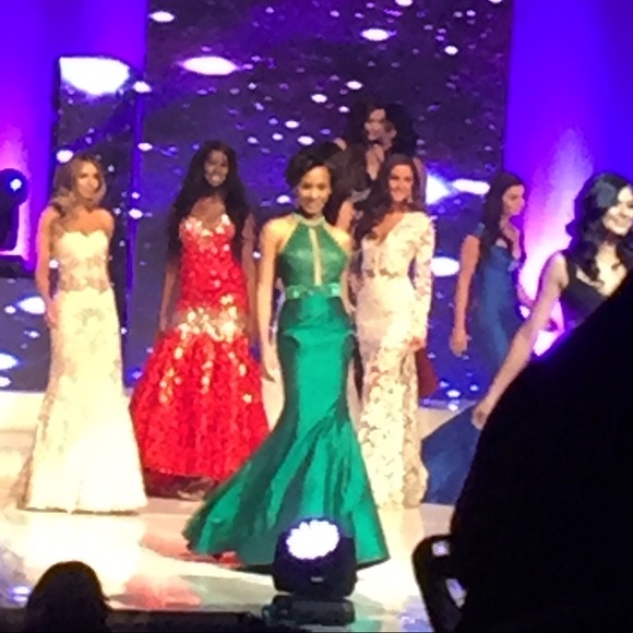 Green Sherri Hill Gown - Picture 2 of 9